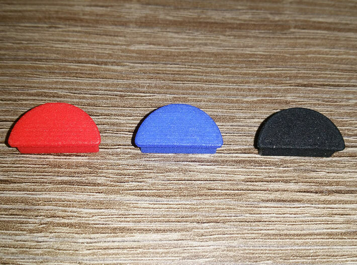 M&P Shield Grip Plug 3d printed Red, blue, and black.