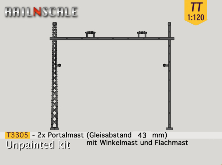 2x Portalmast (Oberleitung Epoche I - TT 1:120) 3d printed