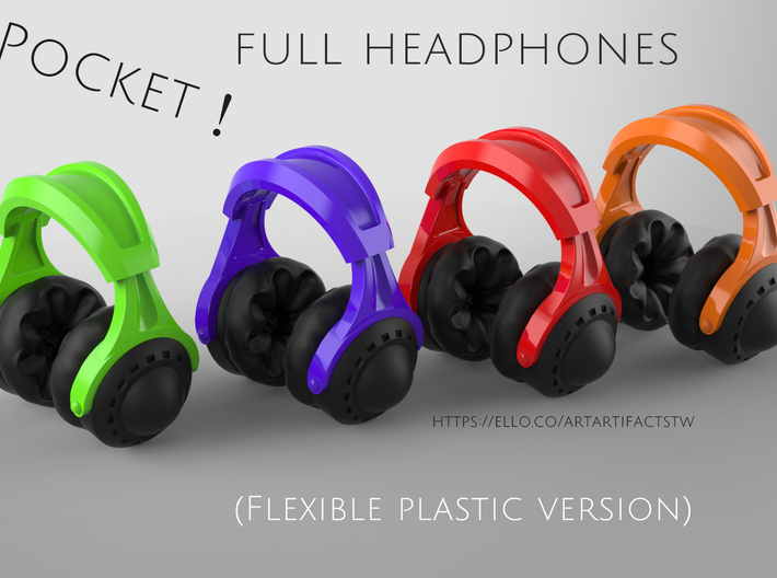 Pocket full headphones -(Headset side) Single one 3d printed 
