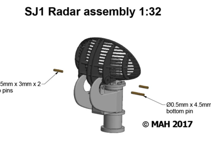 SJ1 late radar 1/32 3d printed