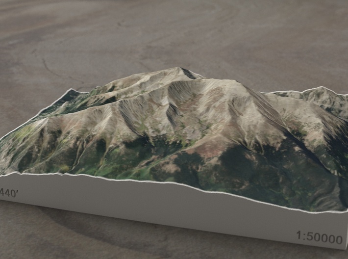 Mt. Elbert, Colorado, USA, 1:50000 3d printed