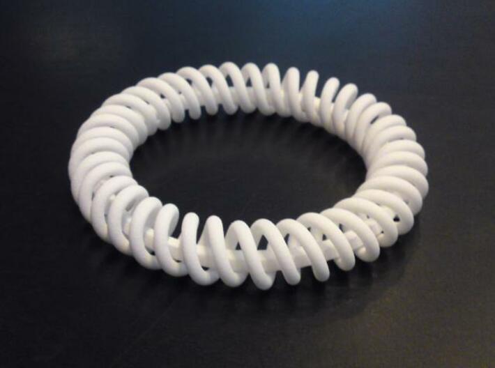 Twisted Bracelet 2 3d printed Real world edition in white strong &amp; flexible