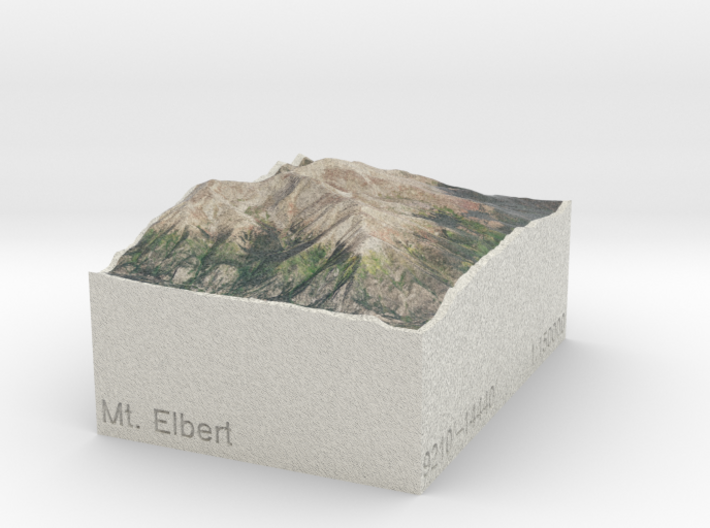 Mt. Elbert, Colorado, USA, 1:150000 Explorer 3d printed 