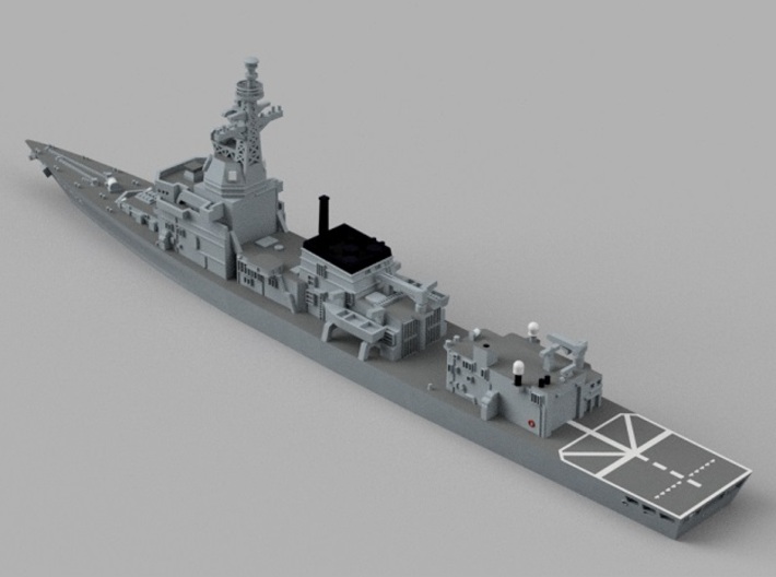 1/1250 Experimental Ship  JS Asuka 3d printed Computer software render.The actual model is not full color.