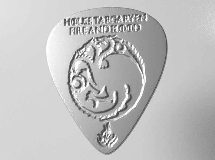 Game of Thrones Targaryen Professional Guitar Pick 3d printed 