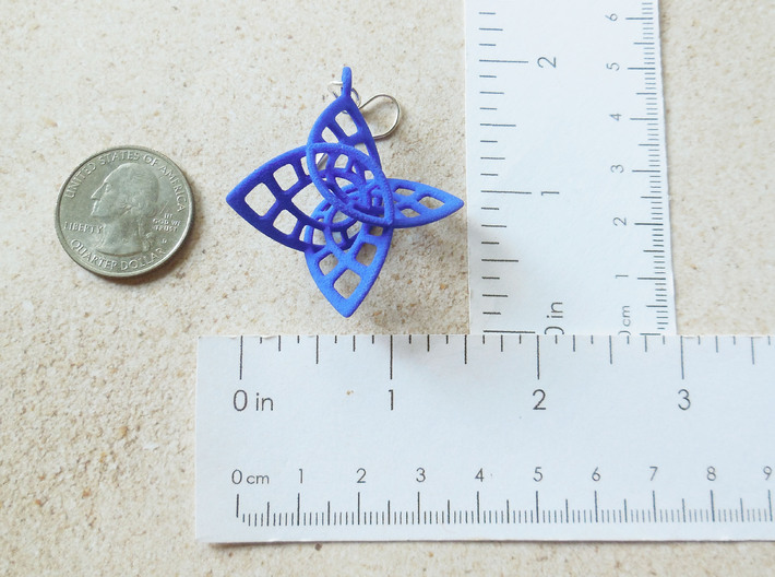 Enneper - Earrings in Plastic 3d printed 