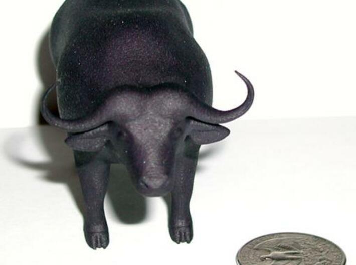 Cape Buffalo 3d printed Printed, in Black Strong &amp; Flexible