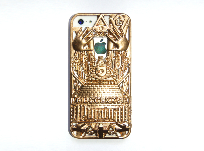 Illuminati IPhone 5 Cover 3d printed Strong Flexible plastic spray painted gold