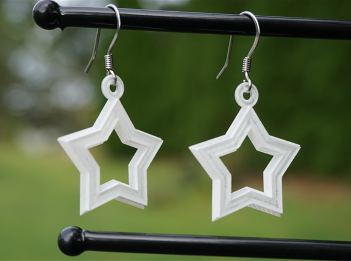 Star-Crossed Earrings 3d printed Star-Crossed Earrings in Frosted Ultra Detail