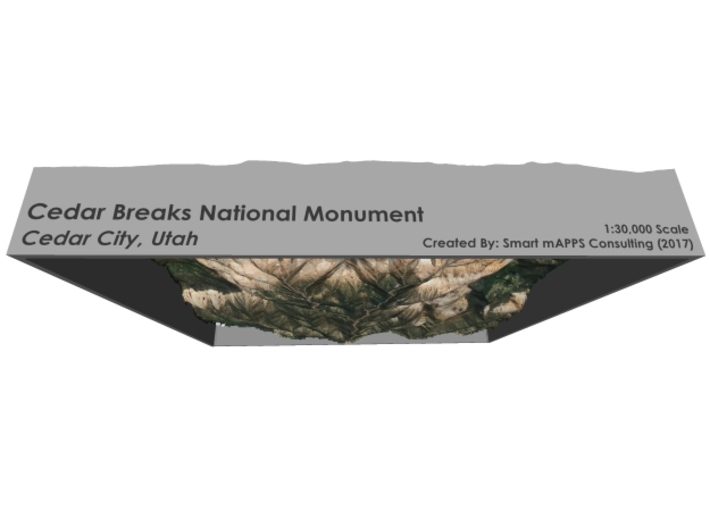 Cedar Breaks National Monument Map, Utah 3d printed 