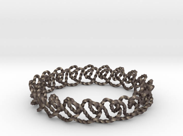 Chain stitch knot bracelet (Twisted square) 3d printed