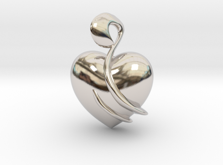 Heart Amulet Abstract 3d printed