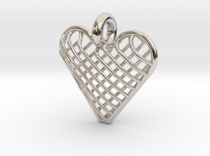 Latticed Heart Pendant 3d printed