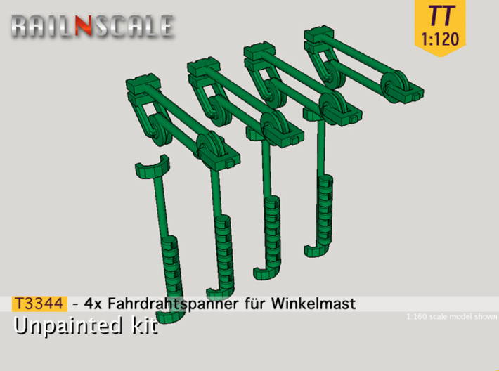 4x Fahrdrahtspanner für Winkelmast (TT 1:120) 3d printed