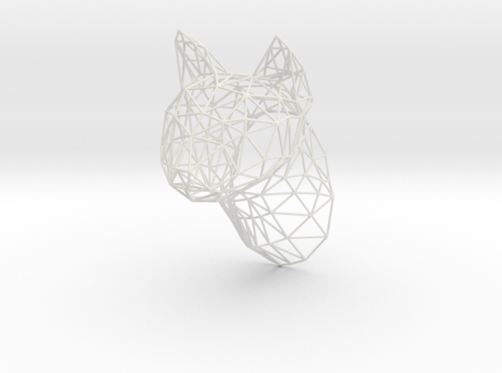 Wireframe Cat head 3d printed 