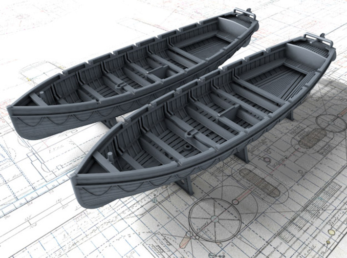 1/144 Scale Royal Navy 32ft Cutters x2 3d printed 1/144 Scale Royal Navy 32ft Cutters x2