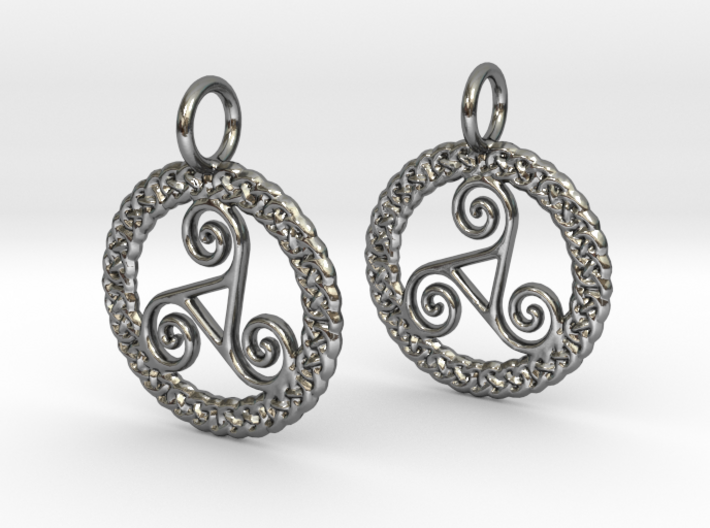 Triskelion Knot work earrings 3d printed