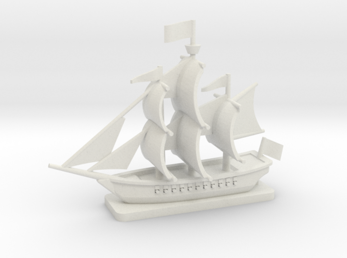 Light Frigate with base, 22 gun: 1/500 scale 3d printed