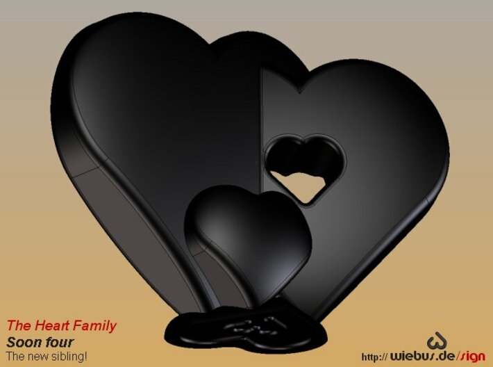 Heart Family - Soon four! (small size) 3d printed 