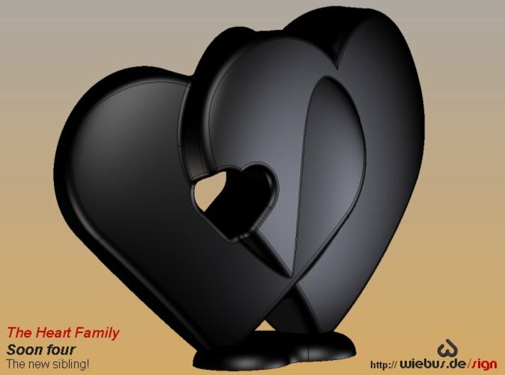 Heart Family - Soon four! (medium size) 3d printed 