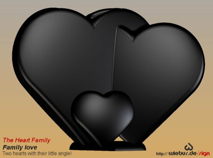 Heart Family - Family love! (medium size) 3d printed 