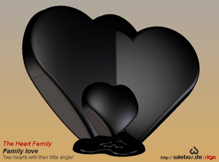 Heart Family - Family love! (medium size) 3d printed 