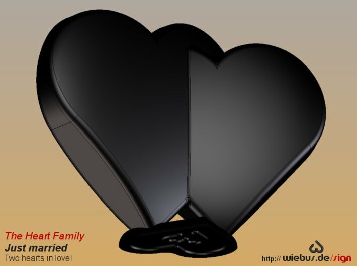 Heart Family - Just married! (large size) 3d printed 