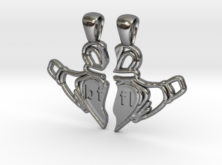 Claddagh Pendants 'Best Friends For Life' 3d printed 