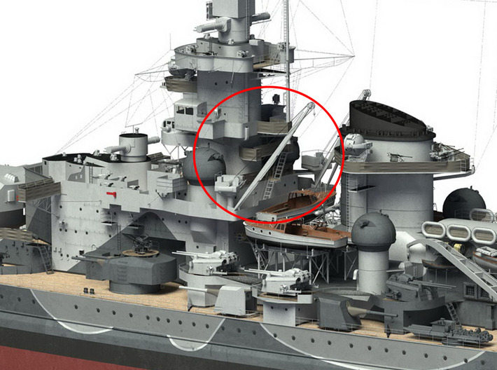 1/100 DKM Scharnhorst Boat Crane KIT 3d printed 