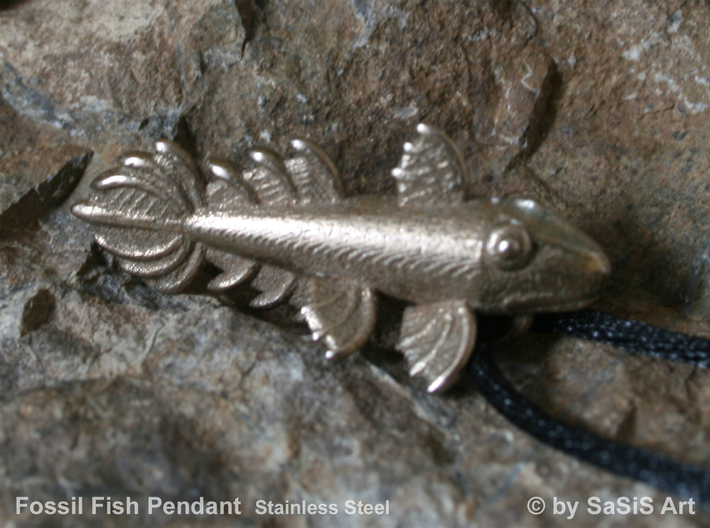 Fossil Fish Pendant 3d printed