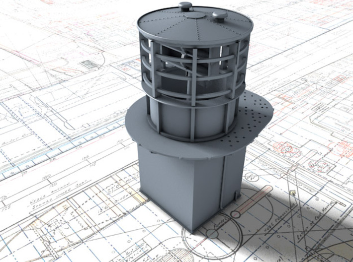 1/72 Flowers Class RDF Lantern and Office 1942 3d printed 3d render showing view from Fore/Port