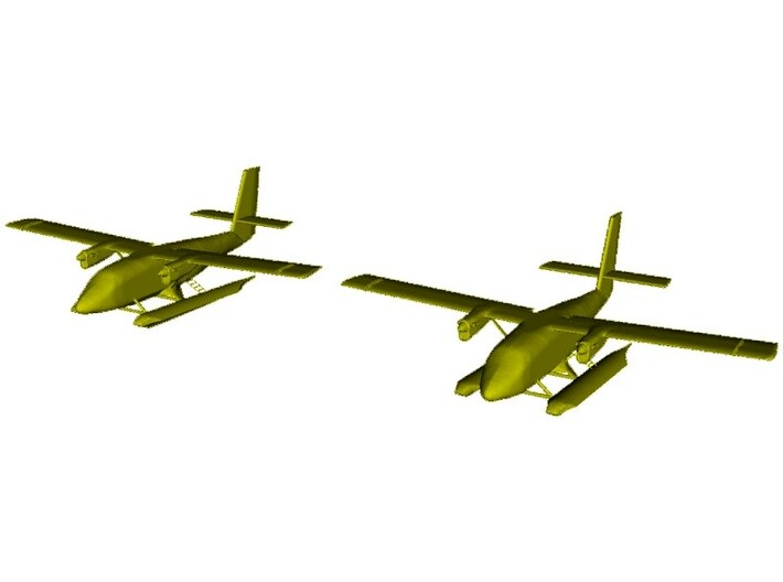 1/200 scale DHC-6 Twin Otter seaplanes x 2 3d printed