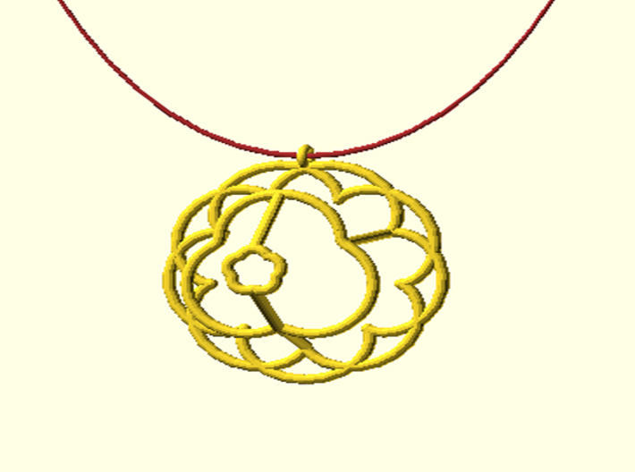 Epicycloid Pendant 3d printed 