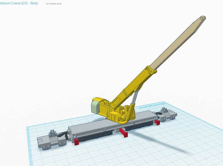 (1/4) - NZ120 60 Ton Breakdown Crane - Chassis 3d printed When assembled in theory will look like this..