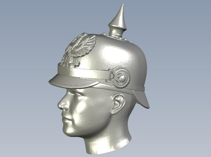 1/64 scale figure heads w pickelhaube helmets x 12 3d printed