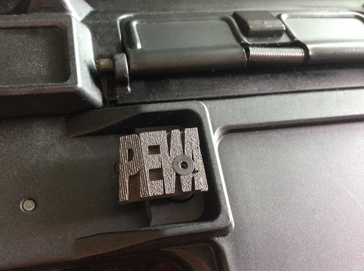 PEW! Mag Release Catch for M4 & M16 Series AEGs 3d printed Matte Black Steel