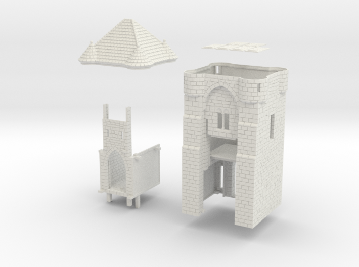 HOF021 - Castle gate tower 3d printed 