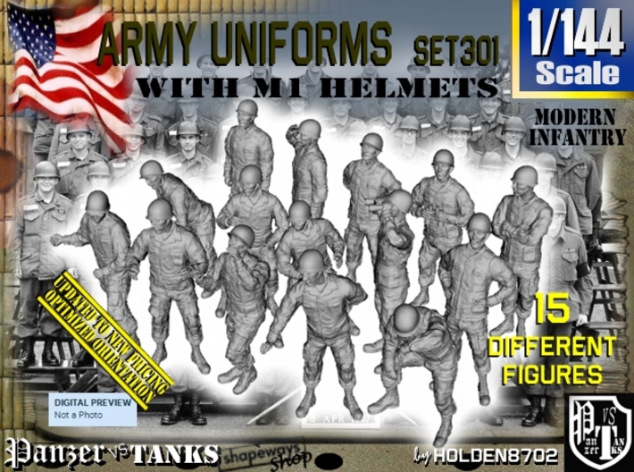 1/144 Modern Uniforms M1 Helmets Set301 3d printed