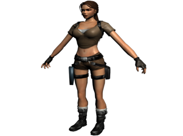 Lara Croft Low Poly 3d printed