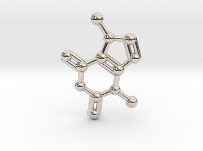 Theobromine (Chocolate) Molecule Necklace / Keycha 3d printed