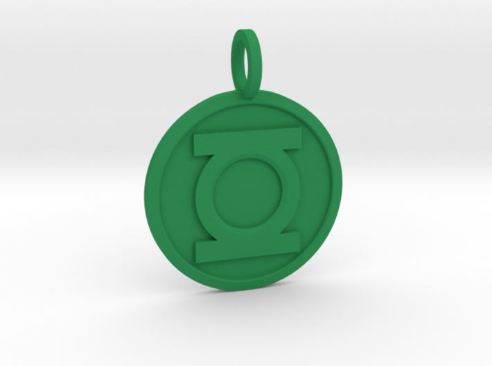 Green Lantern Pendant 3d printed