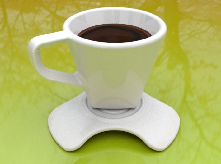 'Dark coffee' saucer 3d printed 'Dark coffee' saucer paired with its cup