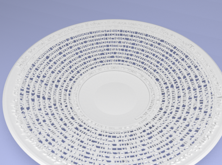 Customizable Plate 3d printed Lyrics for "Hello" by Adele