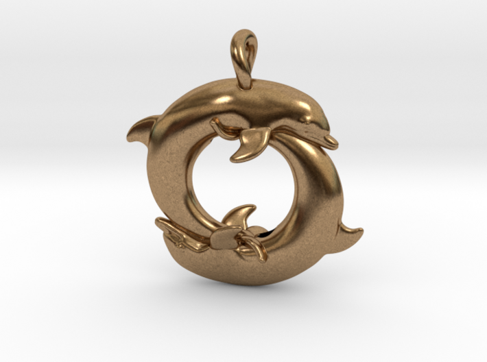 Piscean / Yin Yang Dolphin Totem Pendant 4.5cm 3d printed