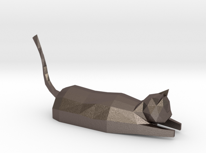 Decorative low-poly cat 3d printed
