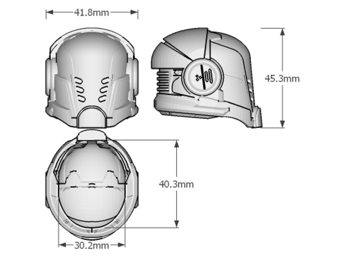 1:6 Scale Sci-Fi Paladin Helmet 3d printed