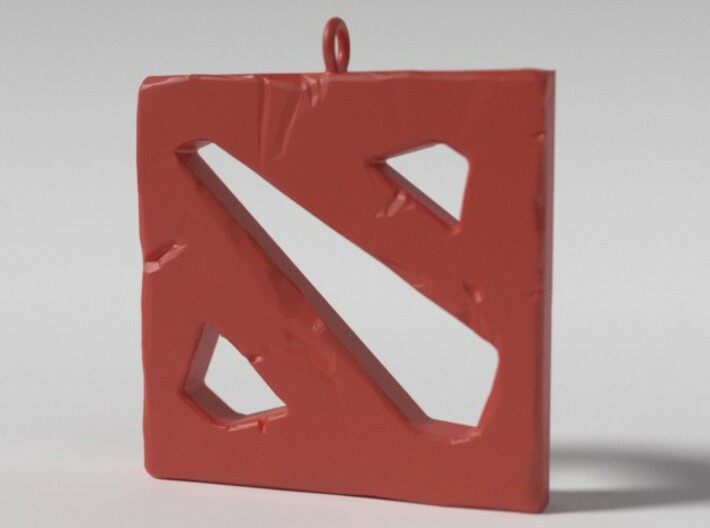 DOTA 2 Polygonal Logo Pendant Keychain Necklace 3d printed Plastic Preview Render