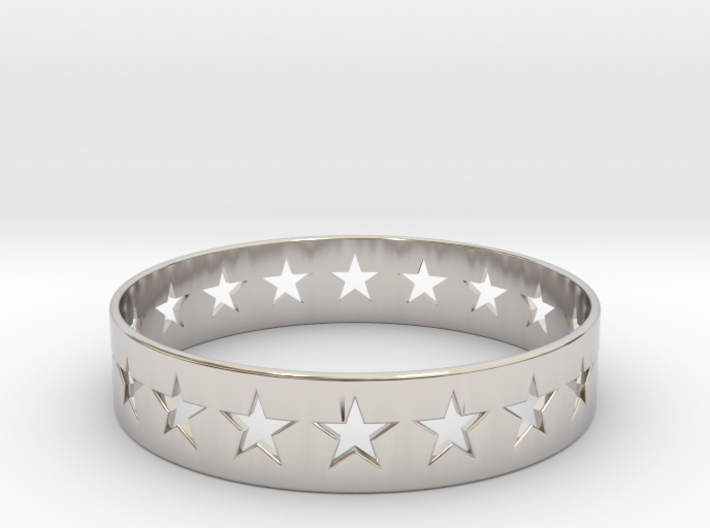 Stars Around (5 points, cut through, thin) - Ring 3d printed