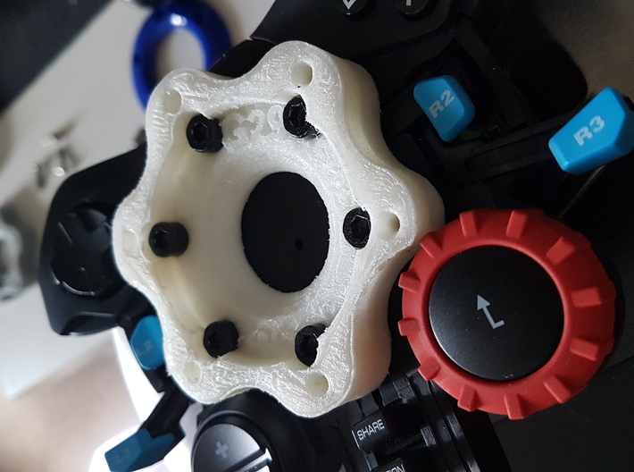 Logitech G29 and G920 compatible adapter 3d printed Local print test fitting