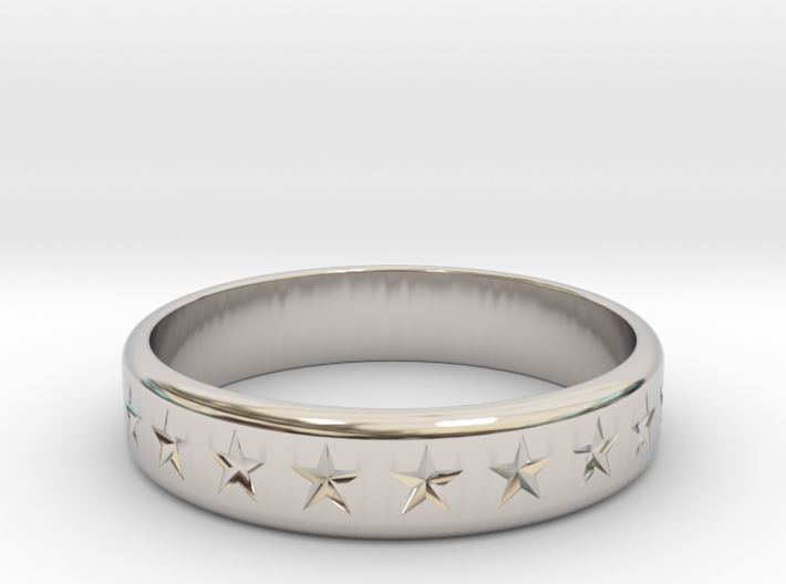 Stars Around (5 points, engraved, thick) - Ring 3d printed